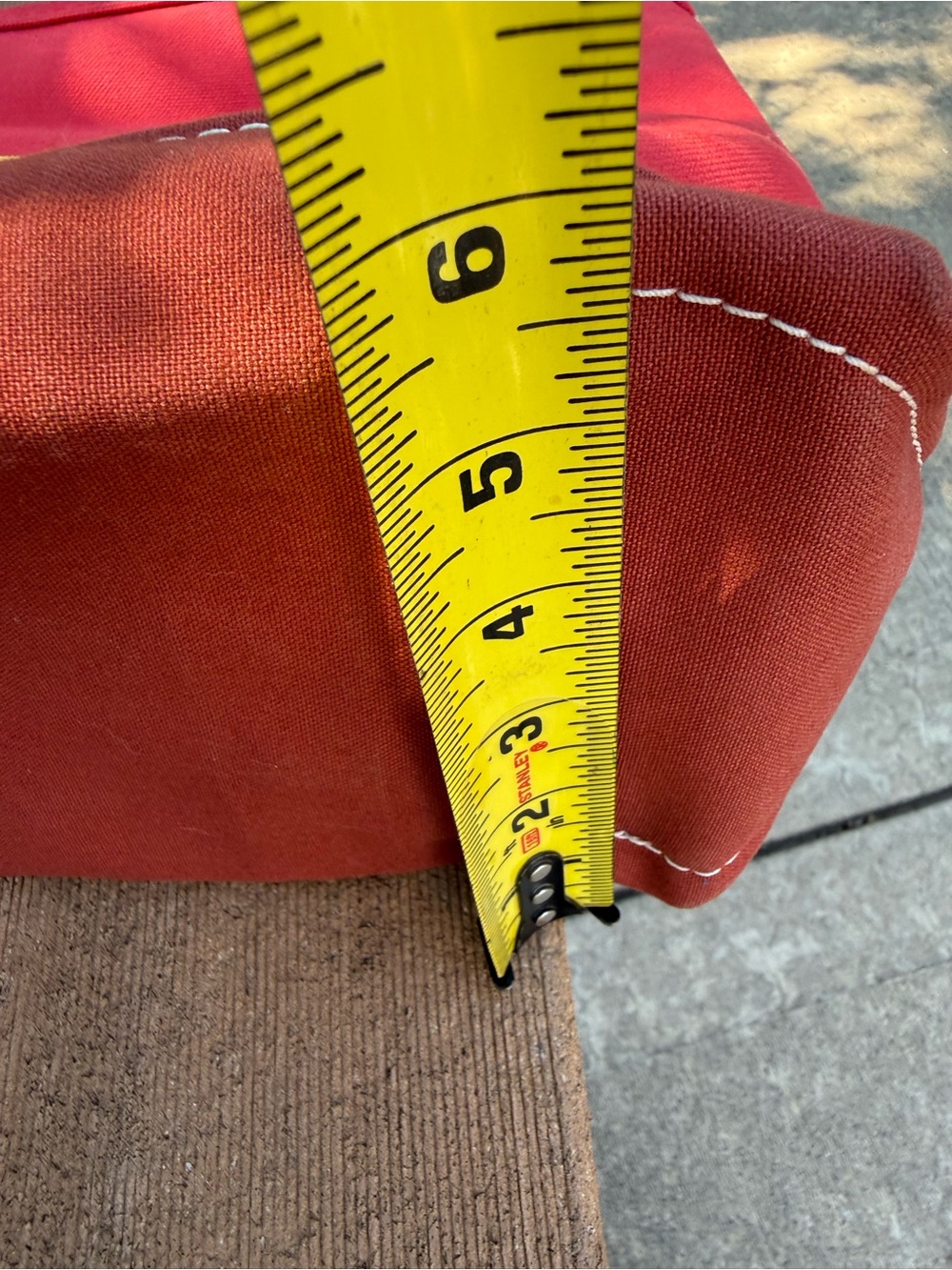Vintage LL Bean Boat and Tote Red with Yellow pocket. Red Base And Handles - Picture 6 of 13